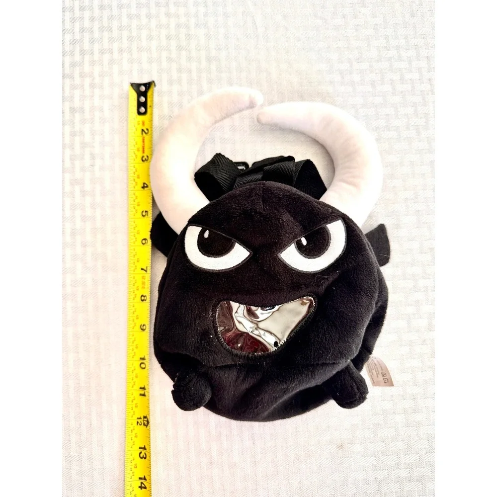 Jordi Nogues‎ Badtoro Black Plush Bull Mini Backpack Y2K Goth Emo Barcelona